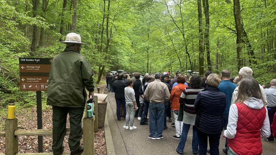 Line for concert at Mammoth Cave