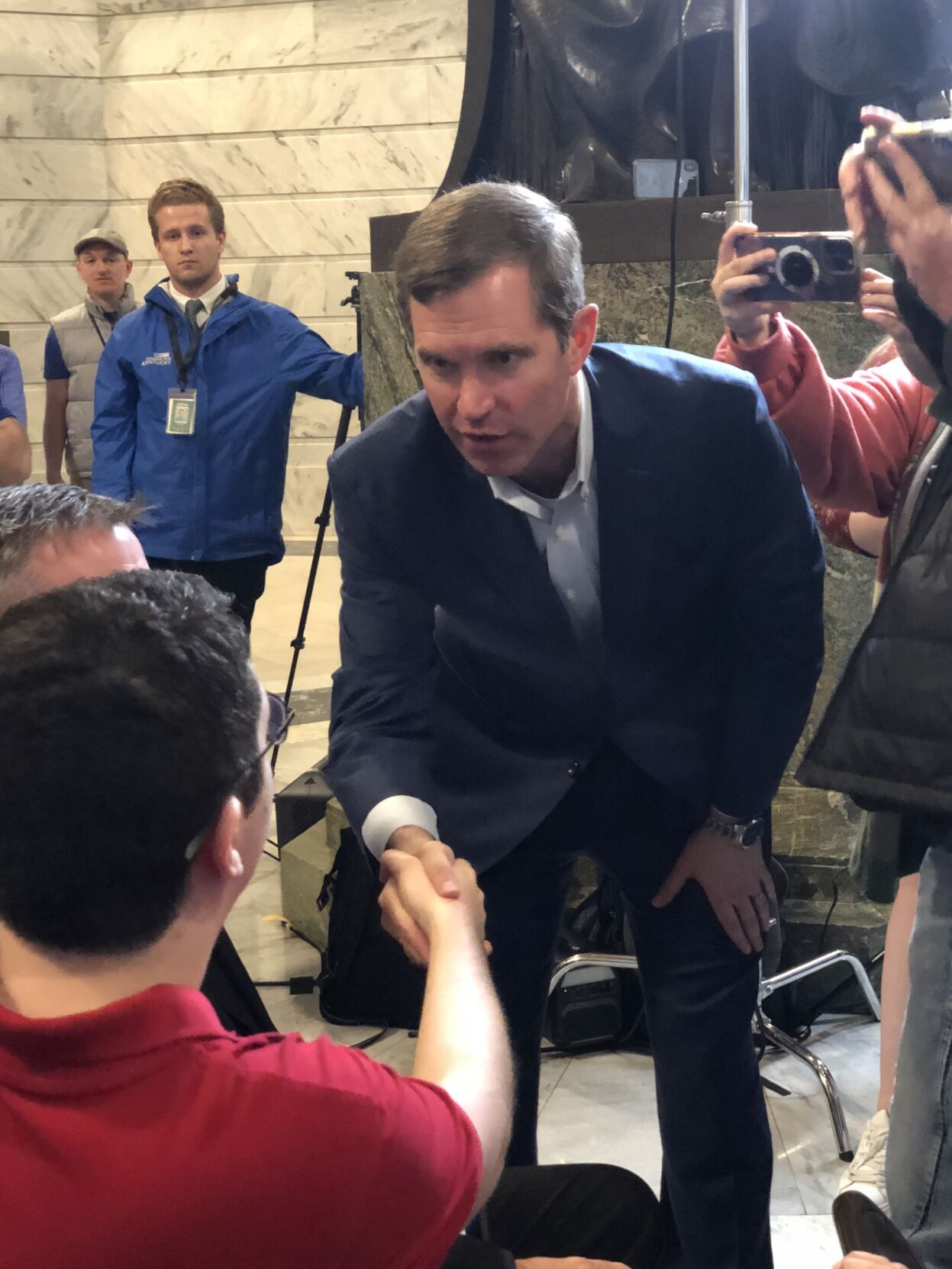Julie Cantwell's son and Gov. Andy Beshear