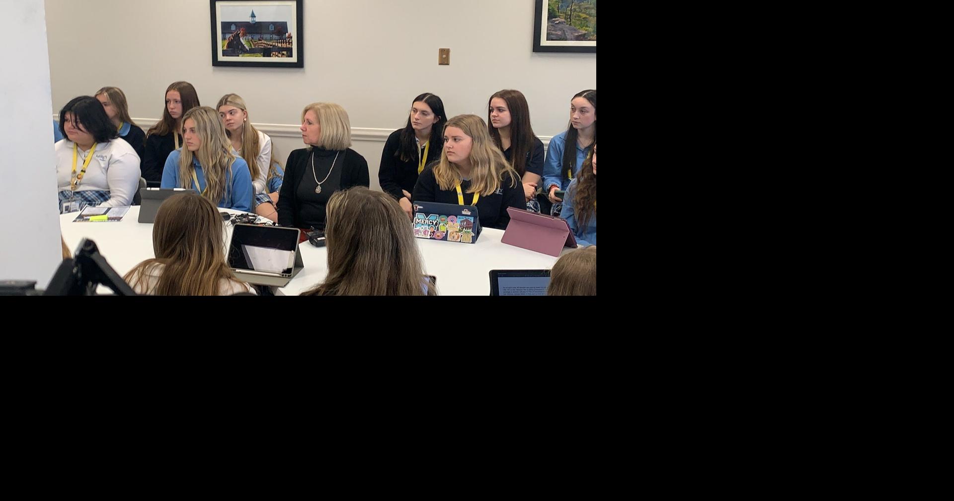 Mercy Academy students travel to Frankfort to support dropping sales