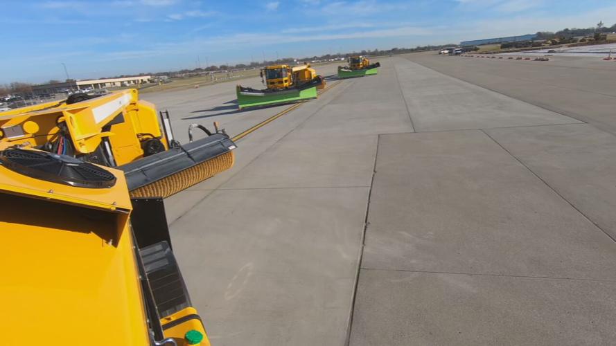 Snow plows at Louisville Muhammad Ali International Airport (Dec. 2, 2021)