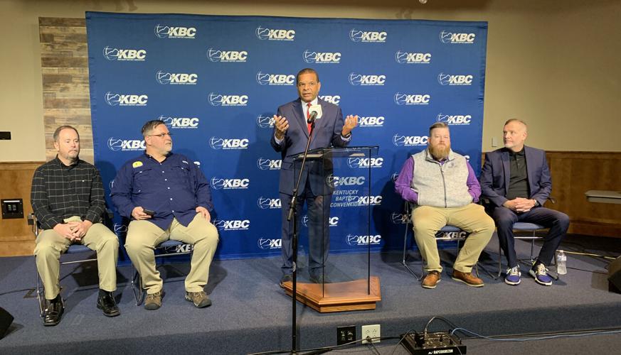Kentucky Baptist Convention news conference to announce that volunteers headed to Poland