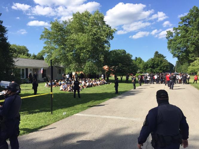 Police near protests at Daniel Cameron's house 7-14-20.jpg