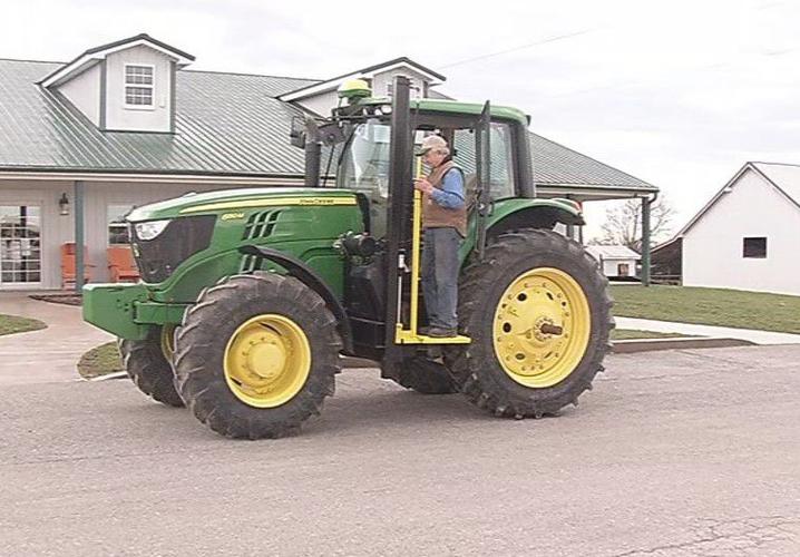 Tractor lift at Gallrein Farms