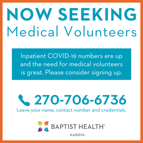 Baptist Health Hardin seeking medical volunteers