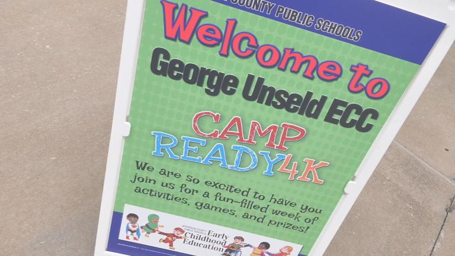 Welcome sign outside George Unseld Early Childhood Center in Louisville