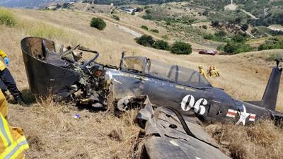 Vintage plane crash in california
