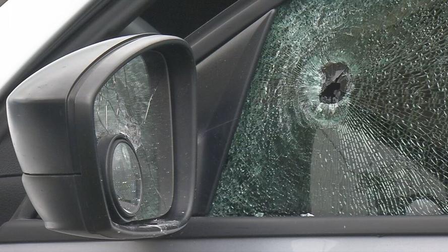 Shattered glass at Shephersville scene where KSP fatally shot Tyler Blevens (July 15, 2020)