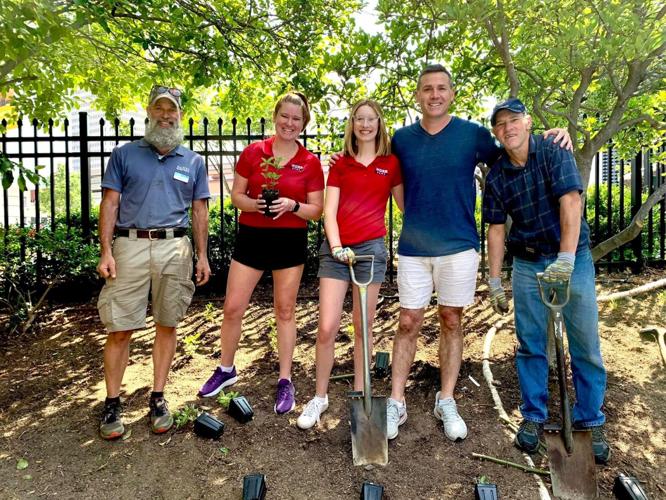 WDRB employees gather to plant and mulch the WDRB Flutter Farm