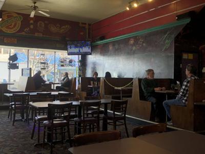 Customers dine at Wick's Pizza Parlor