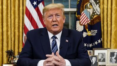 Trump seated in Oval Office