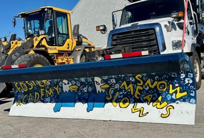 Snowplow decorated by JCPS students