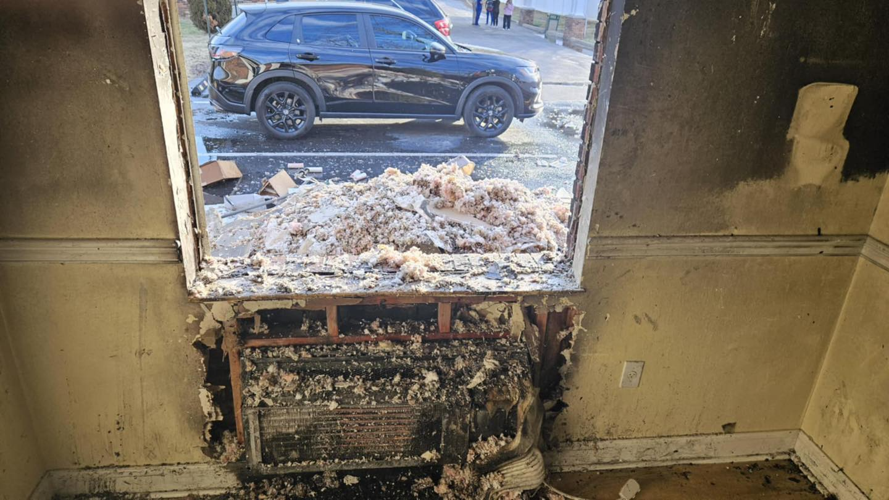 Room damaged by fire at Landmark Rehabilitation Center in Bardstown