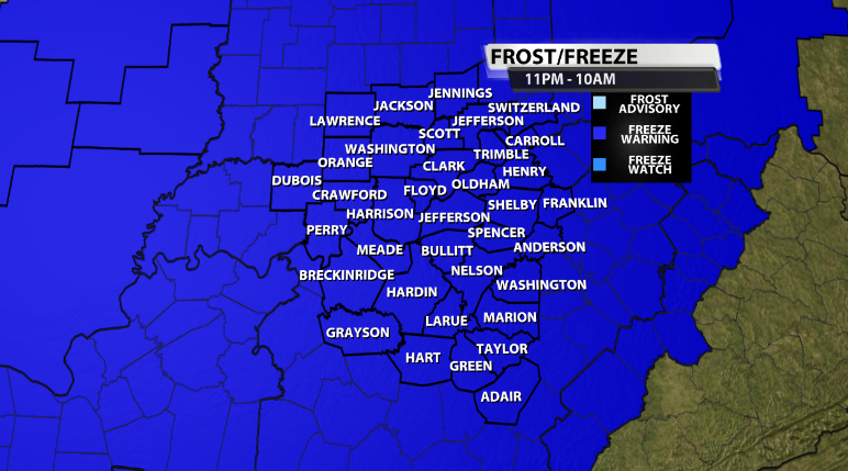 Freeze Warning Issued For Our Area Tonight | Weather Blog | Wdrb.com