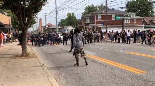 Protesters clash with LMPD Sept. 23 (Katrina livestream)