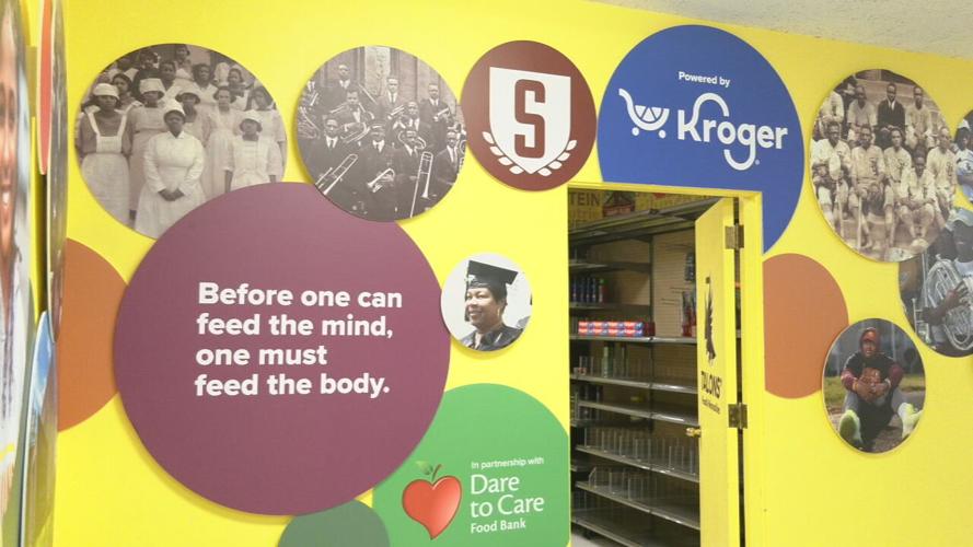Simmons College of Kentucky food pantry stocked by Kroger