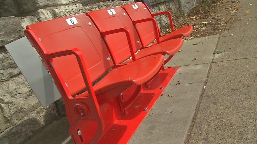 Card Stadium seats as bus benches