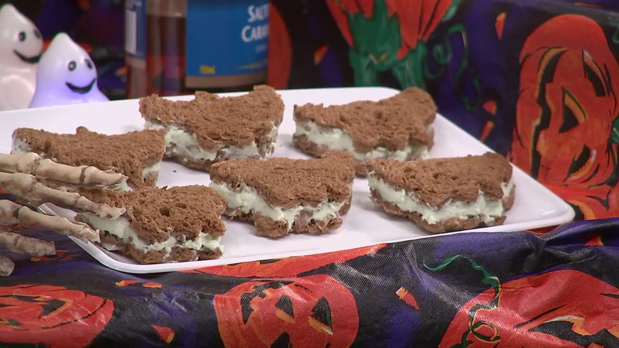 Bat and Pumpkin sandwiches