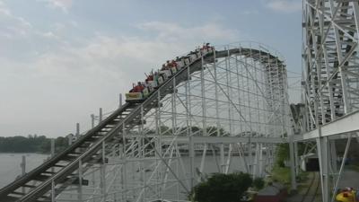 Hoosier Hurricane roller coaster at Indiana Beach