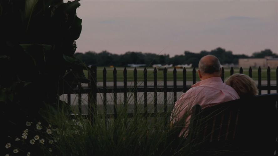 Elderly couple enjoying Bowman Field