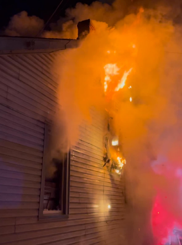 Shively House in flames