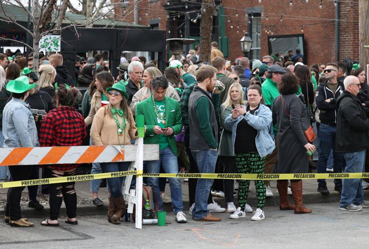Crowd at O'Sheas for parade