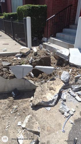 Crash damage at Zion Baptist Church in Louisville