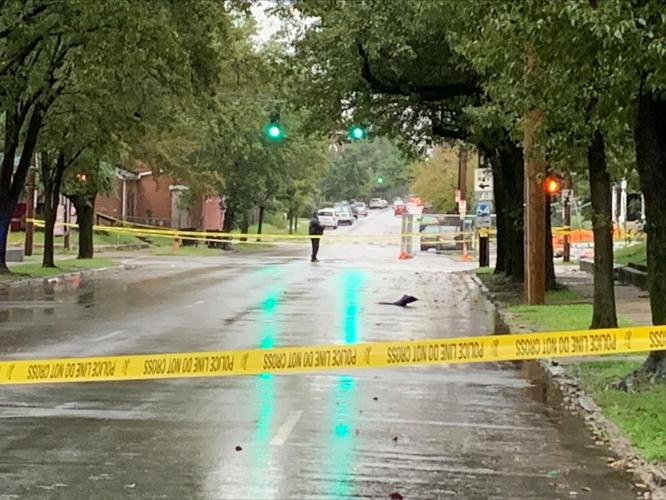 Sept. 22, 2021 homicide scene where 3 students shot at bus stop