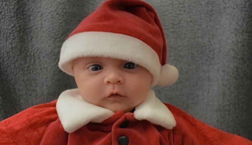 U of L Hospital NICU baby dressed in Santa outfit (Dec. 2020)