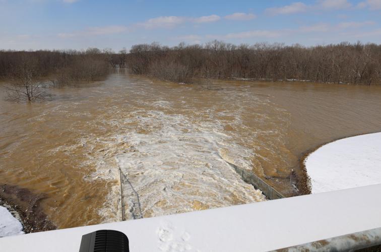 Flood water at MSD Pond Creek Flood Pump Station