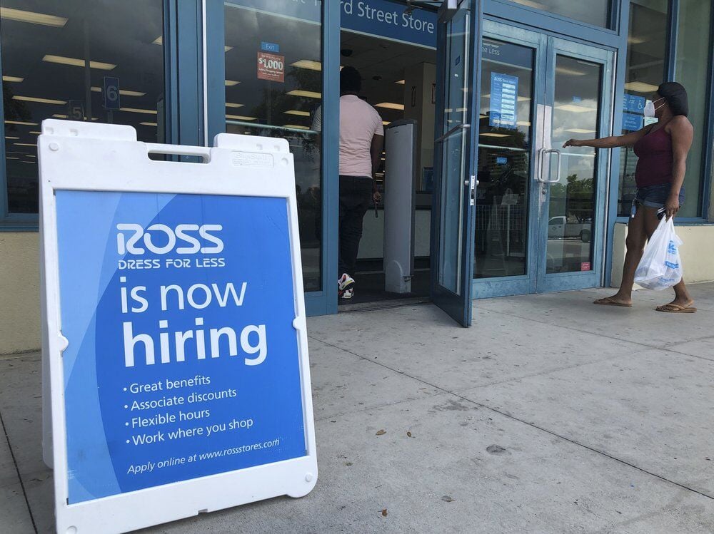 Hiring sign in front of Ross Dress for 