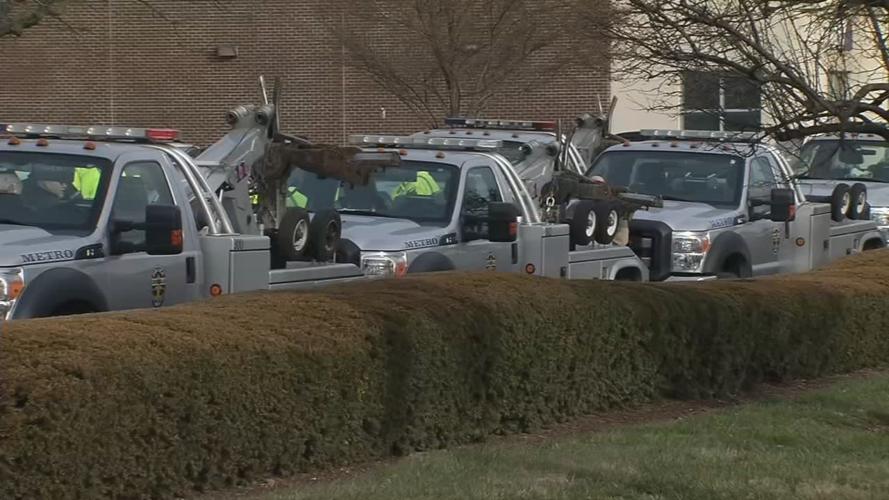 Funeral for Larry Kizer, LMPD civilian tow truck driver, on Jan. 9, 2020