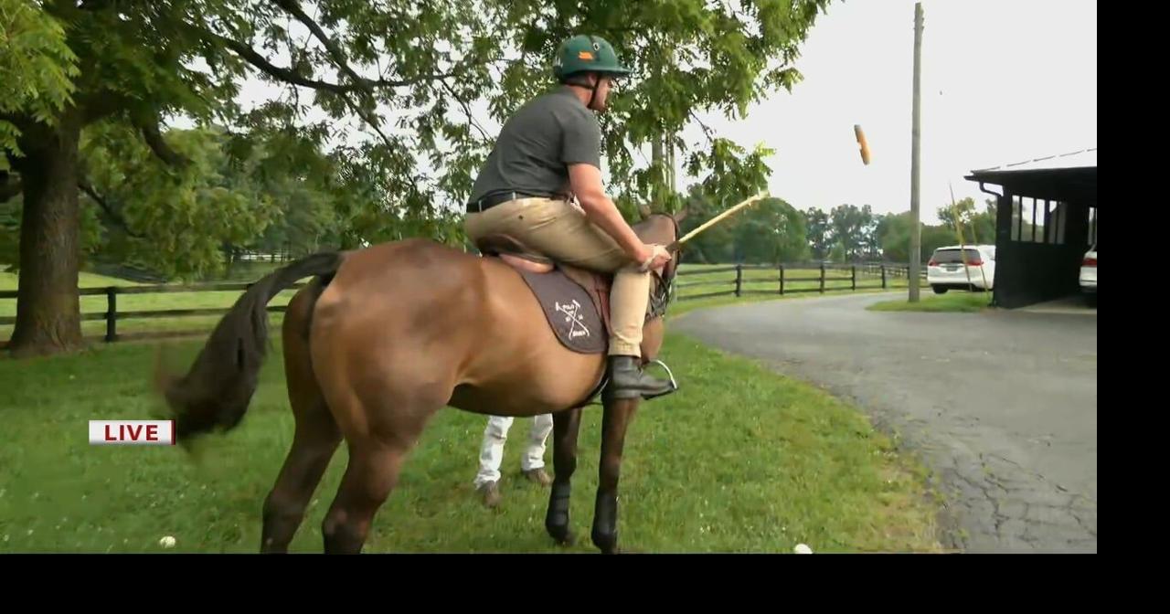 Keith Kaiser hops on a horse to try out the game of polo