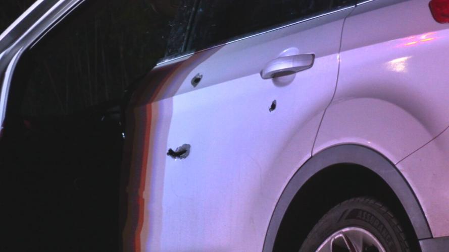 Bullet holes in vehicle involved in shootout in Palmyra