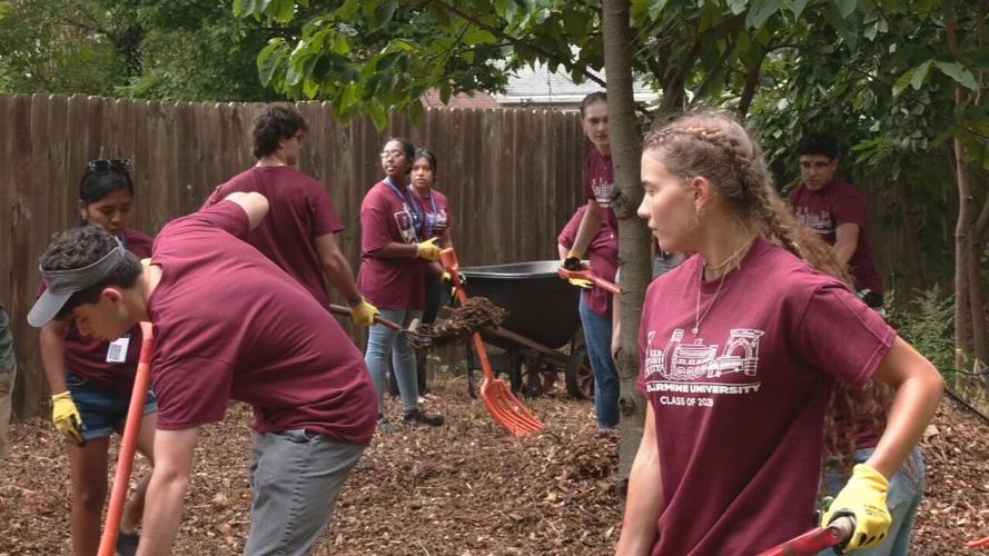 Bellarmine freshmen Knights in Action service projects 8-20-25