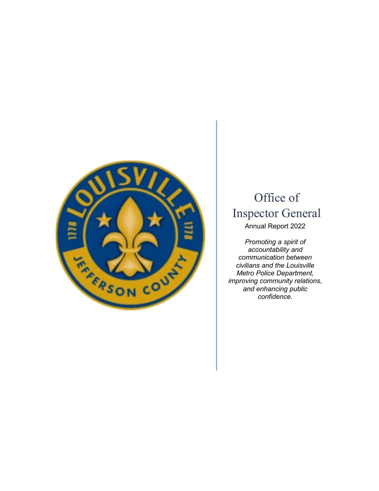 Office of Louisville Inspector General's 2022 Annual Report