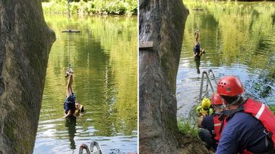 Maryland boy, 6, rescued after getting tangled upside-down in rope swing  with head partially in water, National