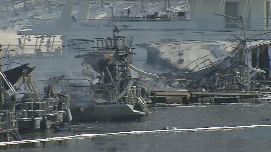 Boats damaged in fire at Patoka Lake marina