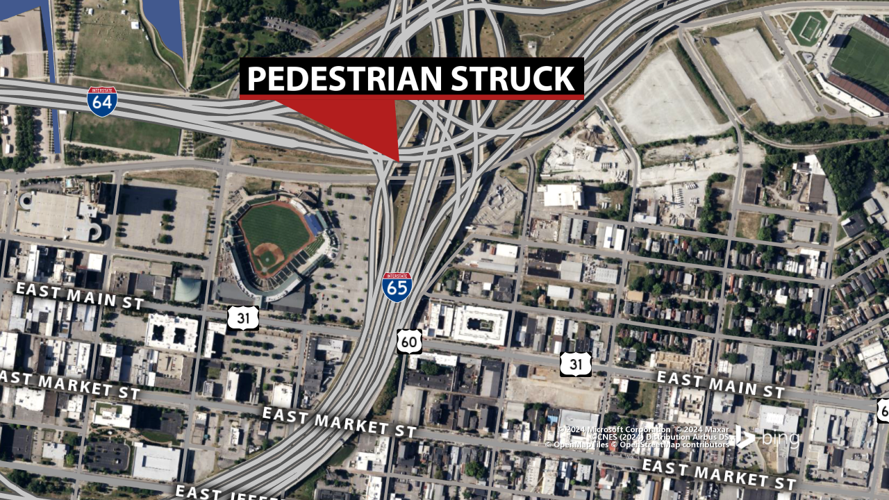 Pedestrian struck on I-64 near I-65