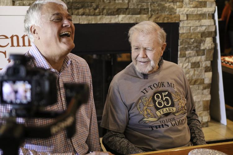 Denny Crum and Rick Bozich