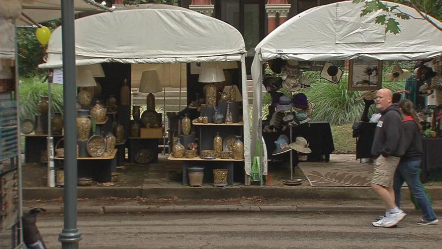 Vendor booths at St. James Court Art Show 2023