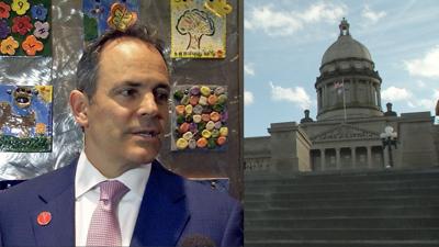 Ky. Gov. Matt Bevin (left) and State Capitol (right)