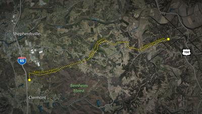 Proposed LG&E Bullitt County pipeline route