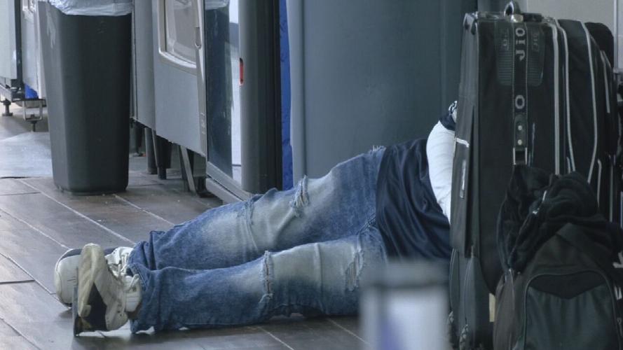 Greyhound bus station floor