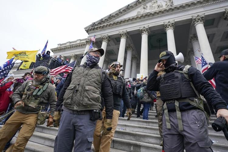 Oath Keepers on Capitol steps