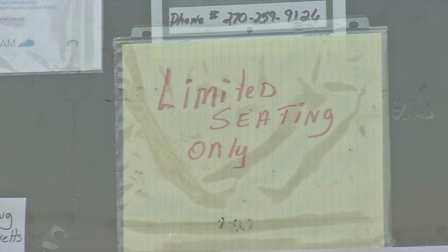 Limited seating sign in Grayson County