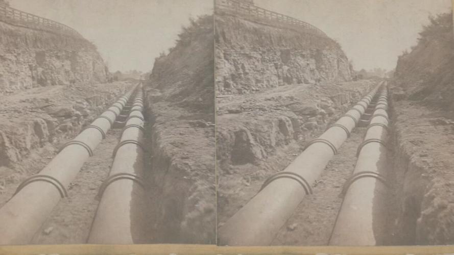 Water pipes under Frankfort Avenue in 1877