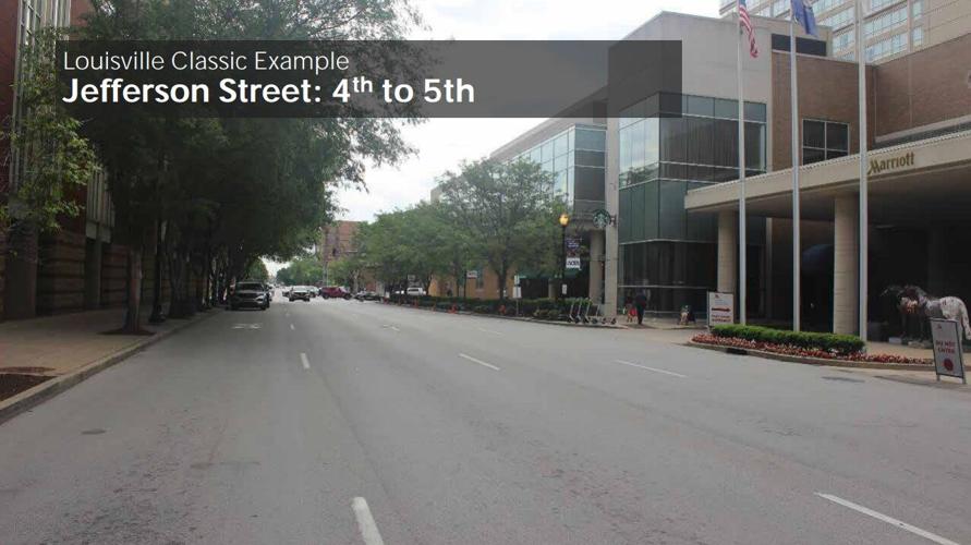 Jefferson Street, 4th to 5th streets redesign plan- before picture - 5.13.25