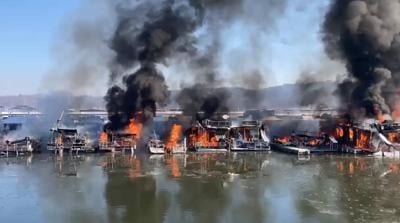 Fire at Hoosier Hills Marina on Patoka Lake - Feb. 19, 2021