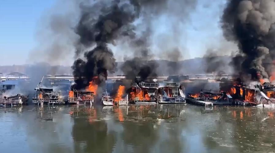 Fire at Hoosier Hills Marina on Patoka Lake - Feb. 19, 2021