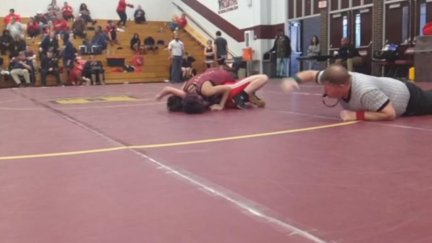 Girls wrestling match